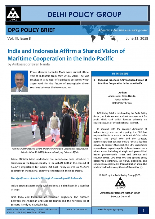 India and Indonesia Affirm a Shared Vision of Maritime Cooperation in the Indo-Pacific