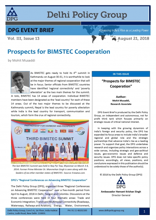 Prospects for BIMSTEC Cooperation